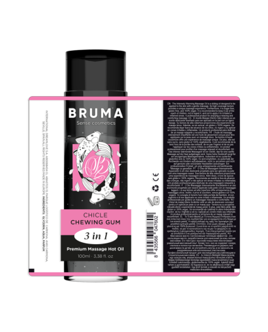 BRUMA ACEITE DE MASAJE PREMIUM EFECTO CALOR SABOR CHICLE 3 EN 1 100 ML