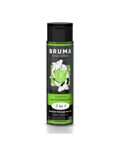 BRUMA ACEITE DE MASAJE PREMIUM EFECTO CALOR SABOR SANDIA 3 EN 1 100 ML