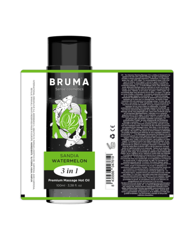 BRUMA ACEITE DE MASAJE PREMIUM EFECTO CALOR SABOR SANDIA 3 EN 1 100 ML