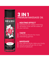 BRUMA ACEITE DE MASAJE PREMIUM EFECTO CALOR SABOR FRESA 3 EN 1 100 ML