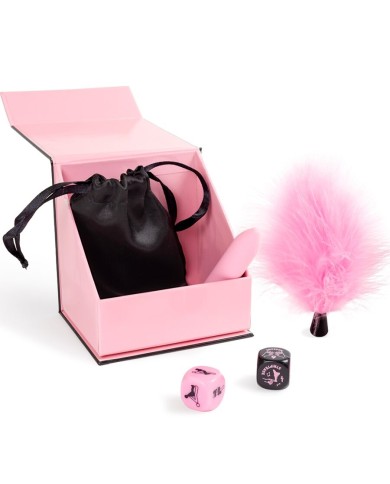 SECRET PLAY CAJA DE PLACERES PARA PAREJAS DADOS BALA VIBRADORA PLUMERO