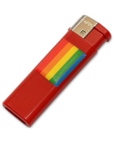PRIDE MECHERO ROJO CON BANDERA LGBT