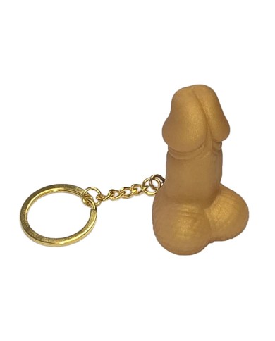 DIABLO PICANTE SILBATO LLAVERO CON FORMA DE PENE DORADO