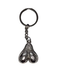 DIABLO PICANTE LLAVERO METAL HUEVOS PLATA