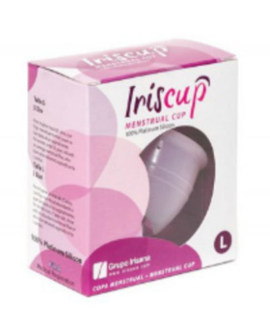 IRISCUP COPA MESTRUAL ROSA GRANDE BOLSA ESTERILIZADORA GRATIS