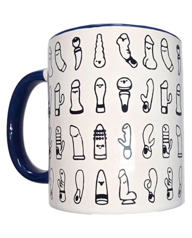 DIABLO PICANTE TAZA BLANCA VIBRADORES ASA AZUL 370 ML