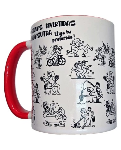 DIABLO PICANTE TAZA BLANCA POSTURAS KAMASUTRA ASA ROJA 370 ML