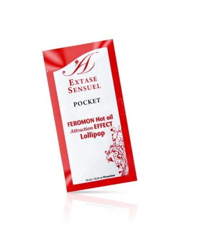 EXTASE SENSUAL ACEITE MASAJE EFECTO CALOR FEROMONAS PIRULETA 10 ML