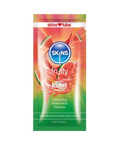 SKINS FRUITY LUBRICANTE BASE DE AGUA SANDIA MONODOSIS 5 ML