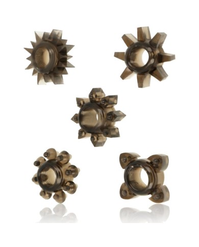 OHMAMA SET 5 ANILLOS SILICONA TESTICULOS Y PENE OHMAMA SET 5 ANILLOS SILICONA TESTICULOS Y PENE