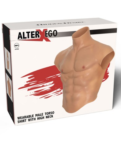 HIDDEN DESIRE ALTER EGO CAMISETA SILICONA TORSO MASCULINO CON ABDOMINALES NATURAL