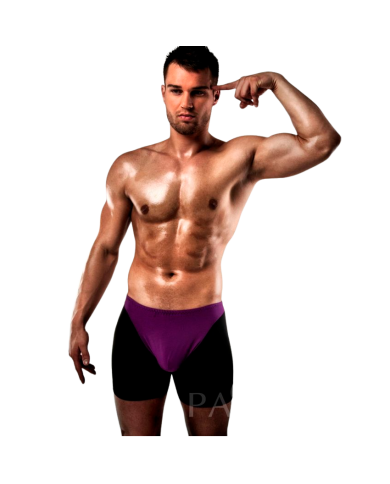 PASSION BOXER 009 LILA NEGRO EROTIC LINGERIE S M