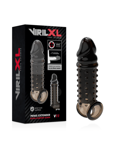 VIRILXL EXTENSION Y FUNDA DE PENE V11 NEGRO