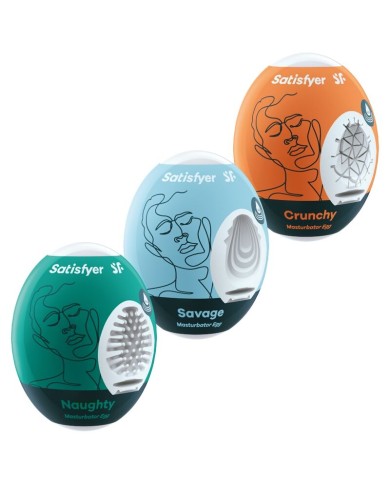 SATISFYER 3 HUEVOS MASTURBADORES NAUGHTY SAVAGE CRUNCHY SATISFYER 3 HUEVOS MASTURBADORES NAUGHTY SAVAGE CRUNCHY
