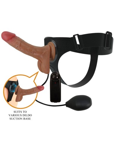 PRETTY LOVE HARNESS BRIEFS UNIVERSAL CON DILDO VIBRACION Y SQUIRTING 155 CM MULATO