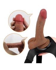 PRETTY LOVE HARNESS BRIEFS UNIVERSAL CON DILDO VIBRACION Y SQUIRTING 155 CM MULATO