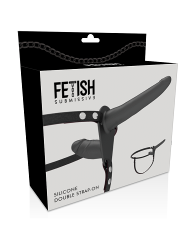 FETISH SUBMISSIVE HARNESS DOBLE PENETRACION NEGRO