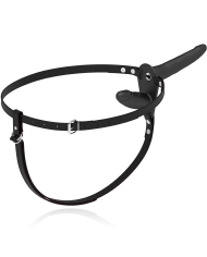 FETISH SUBMISSIVE HARNESS DOBLE PENETRACION VIBRADOR NEGRO