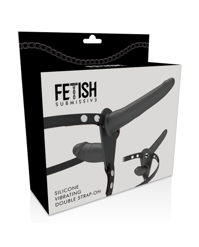 FETISH SUBMISSIVE HARNESS DOBLE PENETRACION VIBRADOR NEGRO
