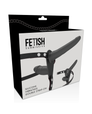 FETISH SUBMISSIVE HARNESS DOBLE PENETRACION VIBRADOR NEGRO