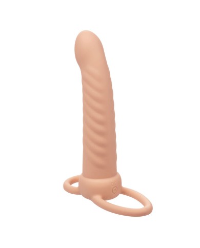 CALEXOTICS MAXX DOBLE PENETRADOR ACANALADO 10 VIBRACIONES NATURAL