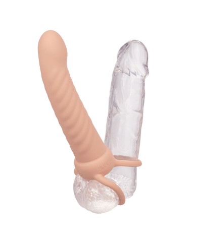 CALEXOTICS MAXX DOBLE PENETRADOR ACANALADO 10 VIBRACIONES NATURAL