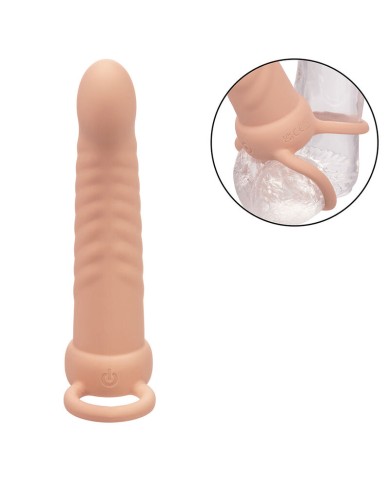 CALEXOTICS MAXX DOBLE PENETRADOR ACANALADO 10 VIBRACIONES NATURAL