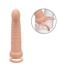 CALEXOTICS MAXX DOBLE PENETRADOR ACANALADO 10 VIBRACIONES NATURAL