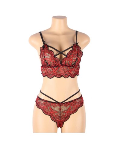 SUBBLIME SET DOS PIEZAS TOP Y PANTIES ENCAJE S M