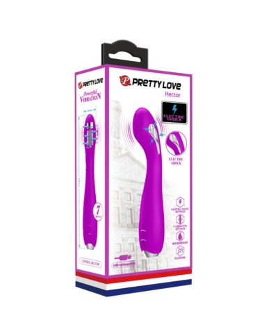 PRETTY LOVE HECTOR VIBRADOR ELECTROSHOCK RECARGABLE IMPERMEABLE MORADO