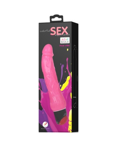 BAILE COLORFUL SEX VIBRADOR REALISTICO ROSA 24 CM