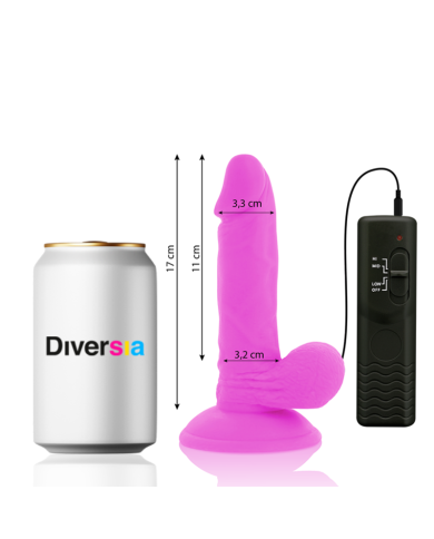 DIVERSIA DILDO REALISTICO FLEXIBLE CON VIBRACION MORADO 17 CM O 33 CM