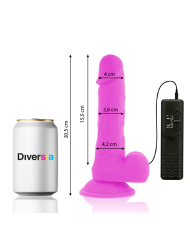 DIVERSIA DILDO REALISTICO FLEXIBLE CON VIBRACION LILA 205 CM O 42 CM