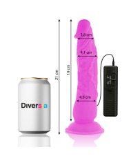 DIVERSIA DILDO REALISTICO FLEXIBLE CON VIBRACION LILA 21 CM O 49 CM