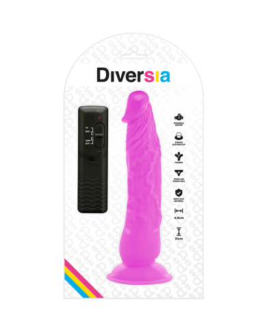 DIVERSIA DILDO REALISTICO FLEXIBLE CON VIBRACION LILA 21 CM O 49 CM