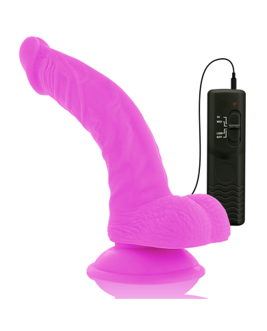 DIVERSIA DILDO REALISTICO FLEXIBLE CON VIBRACION LILA 215 CM O 45 CM