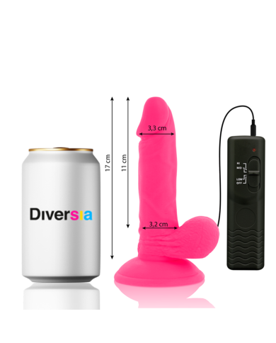 DIVERSIA DILDO REALISTICO FLEXIBLE CON VIBRACION ROSA 17 CM O 33 CM