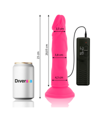 DIVERSIA DILDO REALISTICO FLEXIBLE CON VIBRACION ROSA 23 CM O 43 CM