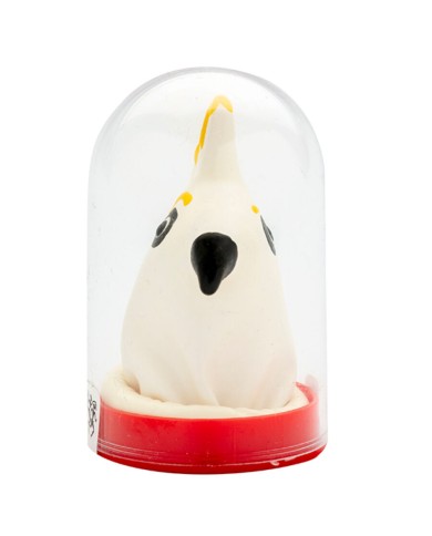 CONDOMERIE PRESERVATIVO DECORATIVO PINTADO A MANO LORO BLANCO
