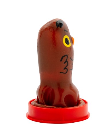 CONDOMERIE PRESERVATIVO DECORATIVO PINTADO A MANO BUHO