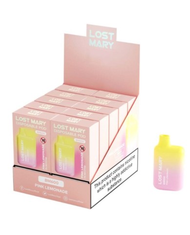 LOST MARY BM600 VAPER NICOTINA 2 DESECHABLE SABOR LIMONADA ROSA