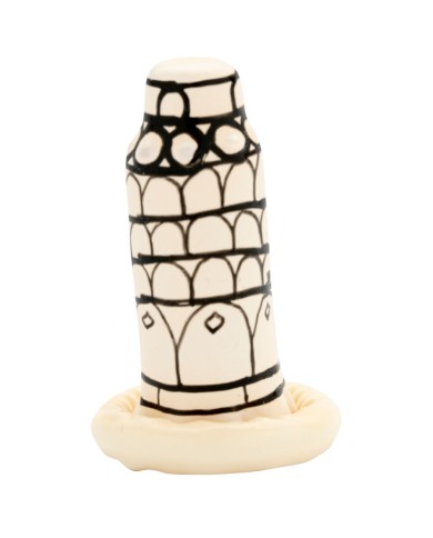 CONDOMERIE PRESERVATIVO DECORATIVO PINTADO A MANO TORRE DE PISA