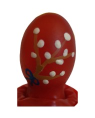CONDOMERIE PRESERVATIVO DECORATIVO PINTADO A MANO HUEVO DE PASCUA ROJO