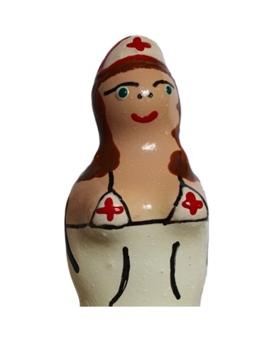CONDOMERIE PRESERVATIVO DECORATIVO PINTADO A MANO ENFERMERA MORENA