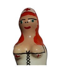CONDOMERIE PRESERVATIVO DECORATIVO PINTADO A MANO ENFERMERA PELIRROJA