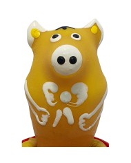 CONDOMERIE PRESERVATIVO DECORATIVO PINTADO A MANO CERDO SENTADO AMARILLO