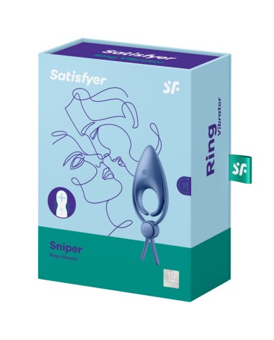 SATISFYER SNIPER ANILLO VIBRADOR AZUL