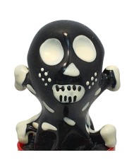 CONDOMERIE PRESERVATIVO DECORATIVO PINTADO A MANO CALAVERA NEGRA MODELO 2