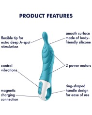 SATISFYER AMAZING 2 VIBRADOR PUNTO A TURQUESA