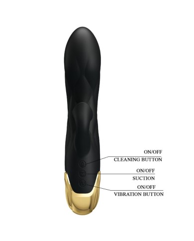 PRETTY LOVE VIBRADOR DE LUJO BANADO EN ORO RECARGABLE NEGRO